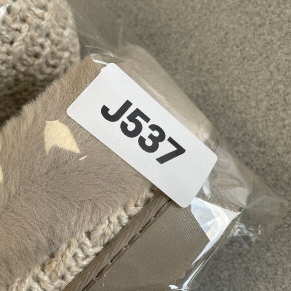 Dearfoams Women's US 9-10  Knit Clog Slippers Large Faux Fur Lined Beige - Picture 7 of 7